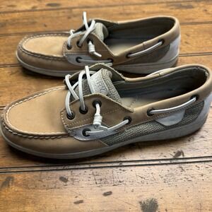 Women's Sperry Top Sider Tan Brown Leather Boat‎ Shoes Comfort Size 9.5 Casual